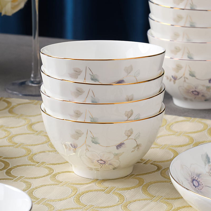 【轻奢雅致】时尚金边陶瓷碗盘