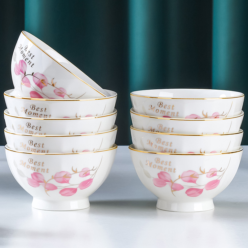 【时尚金边】轻奢陶瓷饭碗