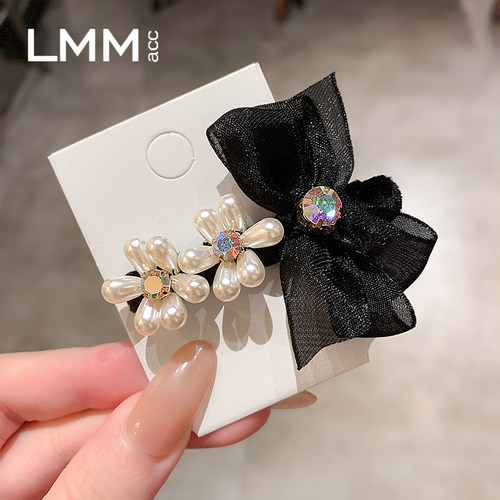 轻奢镶钻蝴蝶结珍珠鸭嘴夹