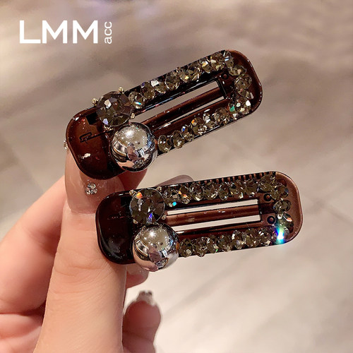 轻奢风珍珠水钻鸭嘴夹