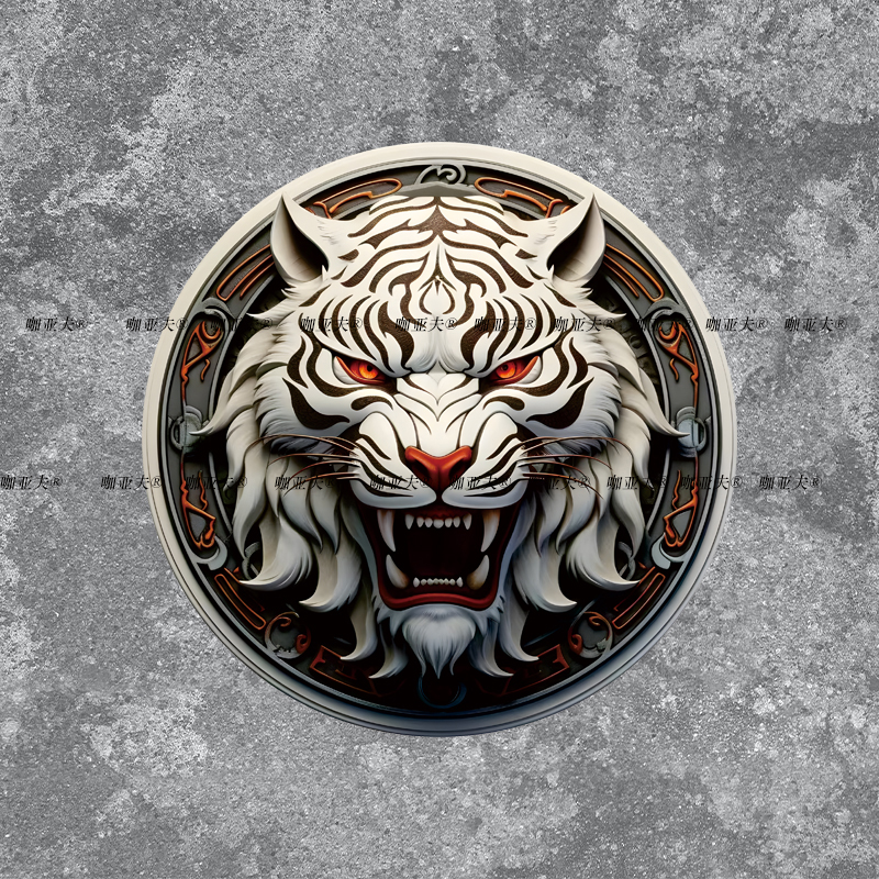 虎头车贴国潮霸气虎头油箱盖贴