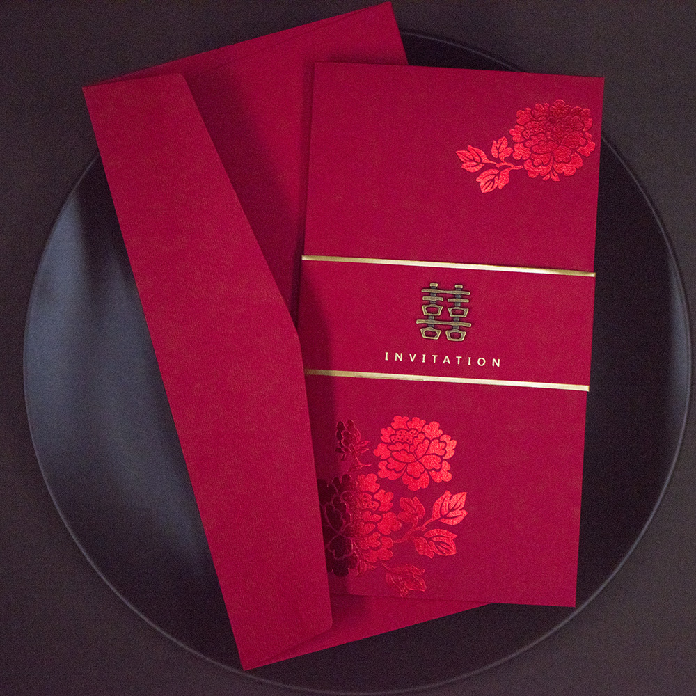 中式网红请帖请柬喜帖婚礼结婚创意个性高档定制照片婚礼囍帖喜帖创意