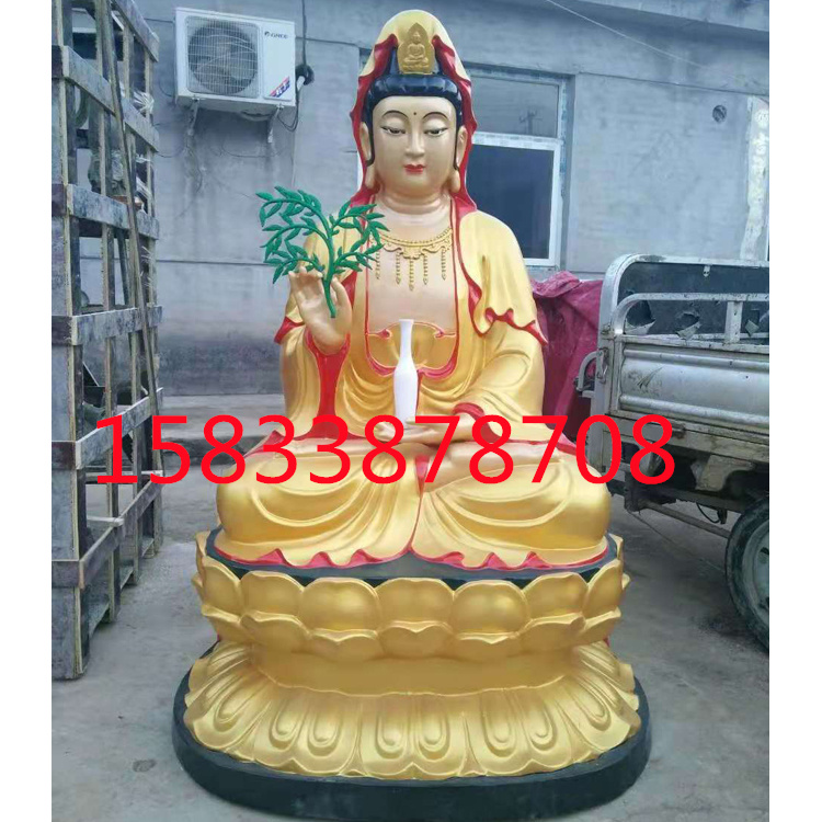 大型铜雕纯铜铸造观音菩萨千手观音寺庙家居贴金佛像摆件厂家定制