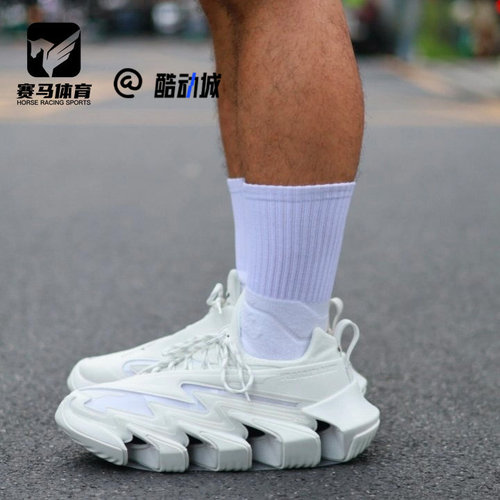 斐乐锯齿鞋白中白透气增高休闲鞋