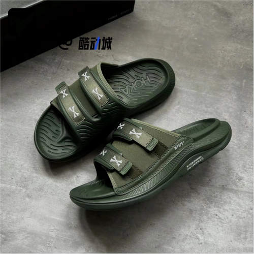 HOKAONEONE绿色男女一字拖鞋