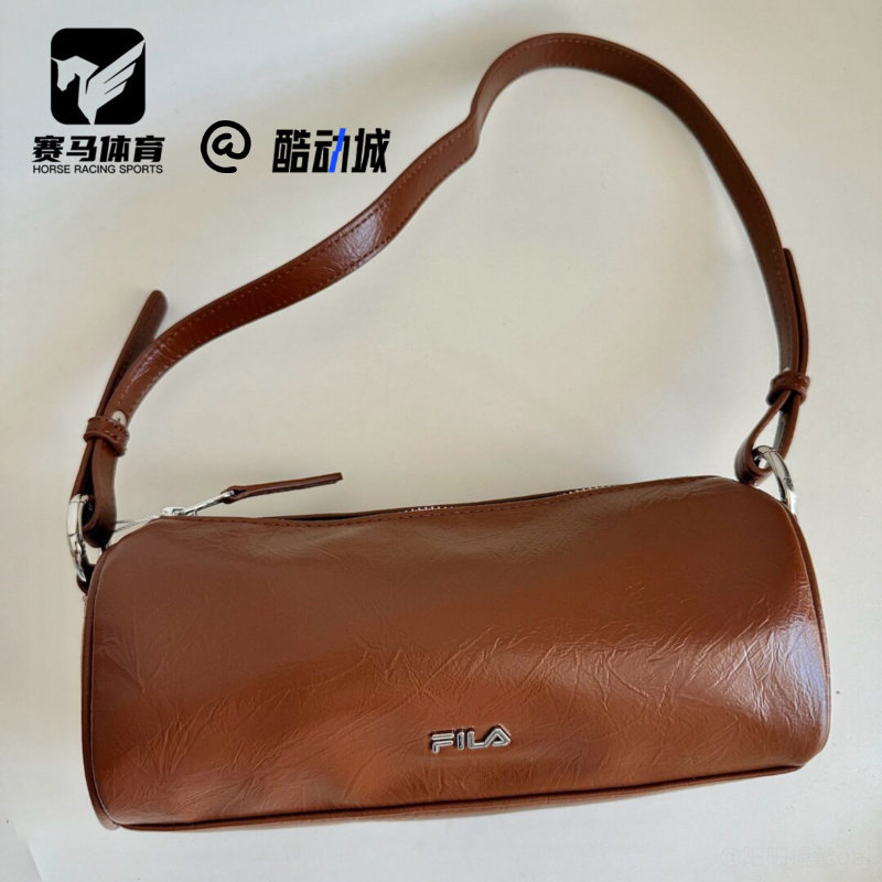 斐乐袍棕色休闲通勤迷你单肩包
