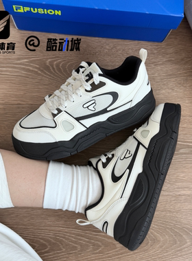 FILA斐乐BANK 3酷板鞋3代白黑女子运动休闲鞋板鞋T12W522913FSB