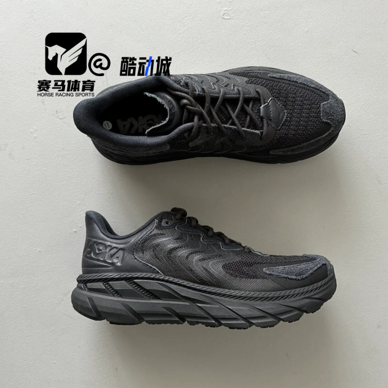 HOKA克利夫顿LS黑色透气百搭跑鞋