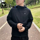 KOLON SPORT可隆黑色男子连帽透湿户外运动防晒衣夹克LHJK5MN081