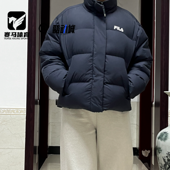 FILA黑色男女运动休闲羽绒服