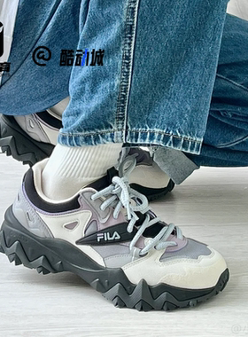 FILA斐乐欧客漫2代白黑紫女子复古运动鞋休闲老爹鞋F12W242113FBM