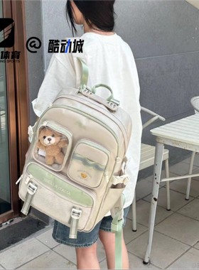 FILA斐乐 ORIGINALE激流灰女大容量可爱小熊双肩包F13W539165F-GY