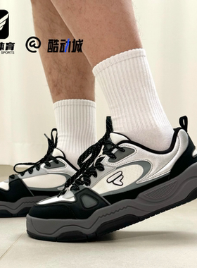 FILA斐乐BANK III酷板鞋3代黑白男子厚底板鞋运动鞋T12M522913FSB