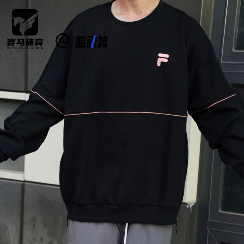 斐乐男女舒适圆领针织学院风卫衣