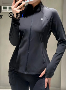 KOLON SPORT可隆HIKING黑色女子立领修身运动休闲夹克LKJK5SN048