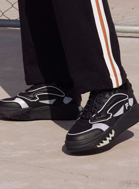 FILA斐乐蝙蝠鞋黑色男子百搭运动休闲鞋复古篮球鞋T12M343205FBB