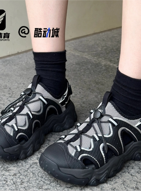 FILA斐乐FLUID 5 SANDAL猫爪五代黑灰女子沙滩凉鞋F12W522401FBA