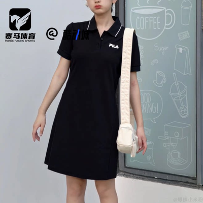 FILA女子休闲Polo领短袖连衣裙