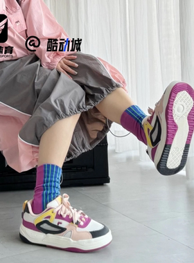 FILA斐乐酷板鞋2代米紫黑女子减震耐磨运动休闲板鞋T12W422304FGC