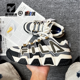 FILA斐乐BUSTER 面包鞋灰黑白男子百搭低帮篮球鞋T12M433207FSA