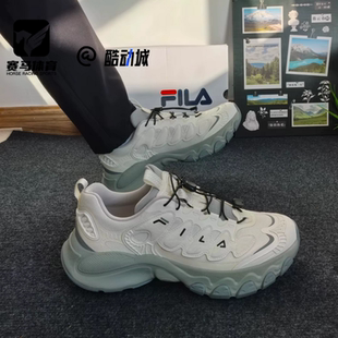 FILA斐乐蘑菇鞋白色男子复古厚底老爹鞋运动休闲鞋F12M611104FSA