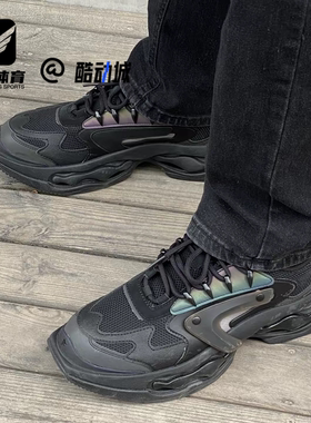 FILA斐乐Fusion黑色男子舒适百搭耐磨休闲老爹鞋T12M331105FBK