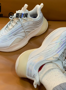 FILA斐乐Ray 2白蓝女子舒适时尚低帮运动休闲老爹鞋T12W311107FLE