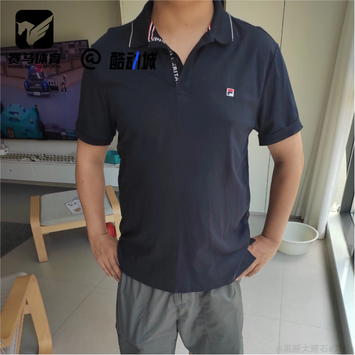 斐乐男子运动休闲针织短袖Polo衫