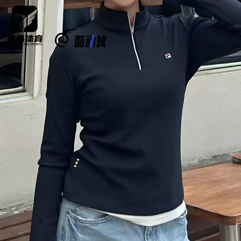 FILA斐乐HERITAGE传奇蓝女子经典休闲百搭长袖T恤F11W548204F-NV