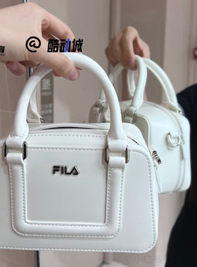 FILA斐乐白色女子时尚休闲斜挎单肩包手提包小方包F13W523164FWT