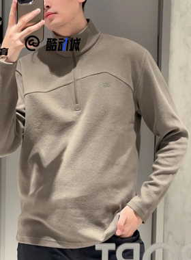 KOLON SPORT可隆卡其色男子半拉链立领运动休闲长袖T恤TLTBW25531