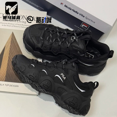 斐乐猫爪7黑色舒适百搭老爹鞋