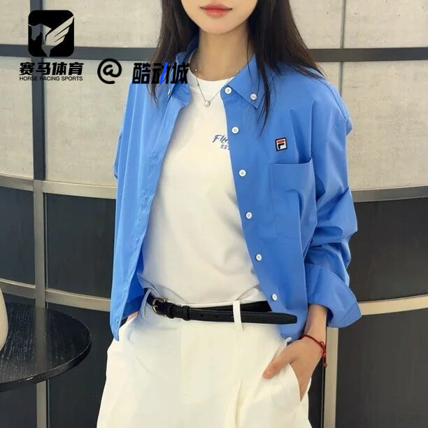 斐乐女子运动休闲梭织长袖衬衫