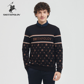 SMITHPOLOV斯密特保罗2024秋新款 含绵羊毛 撞色休闲套头针织衫