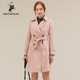 粉色风衣外套女英伦收腰女装 中长款 新款 SMITHPOLOV斯密特保罗秋季