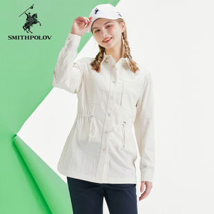 休闲气质衬衣 商场同款 SMITHPOLOV斯密特保罗宽松翻领长袖 衬衫