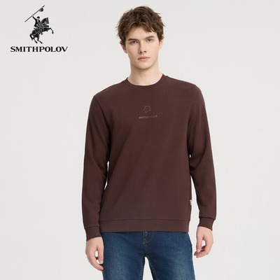 SMITHPOLOV斯密特保罗男士卫衣秋季新款圆领长袖休闲时尚针织衫男
