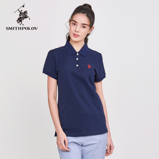 t恤女翻领纯色Polo衫 SMITHPOLOV 纯棉短袖 斯密特保罗夏季 体恤 新款