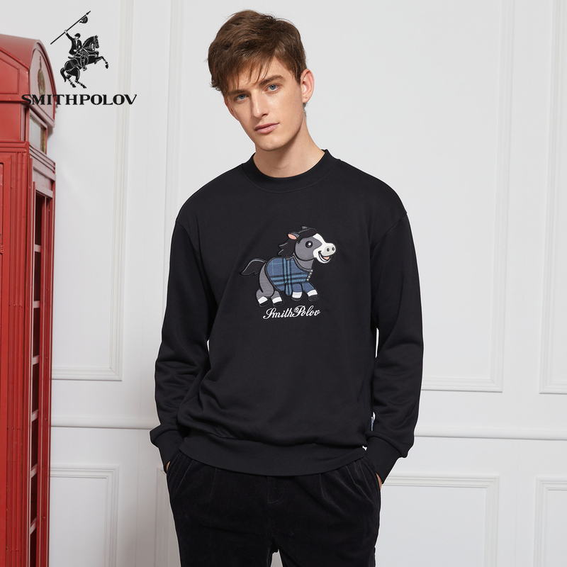 斯密特保罗圆领卡通绣花卫衣