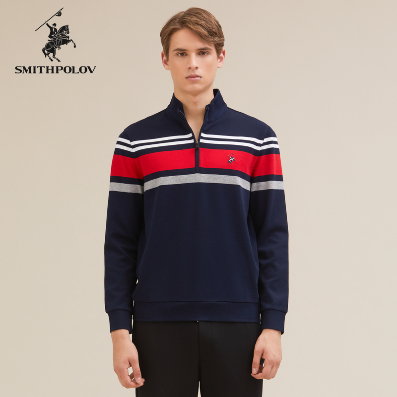 斯密特保罗条纹弹力长袖T恤