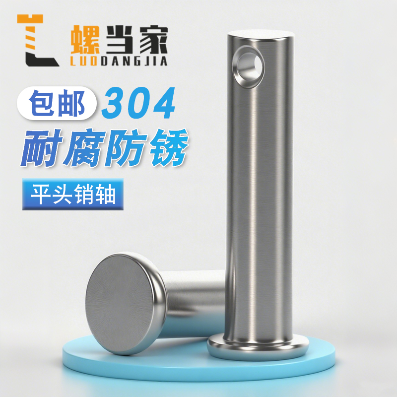 304不锈钢平头带孔销轴