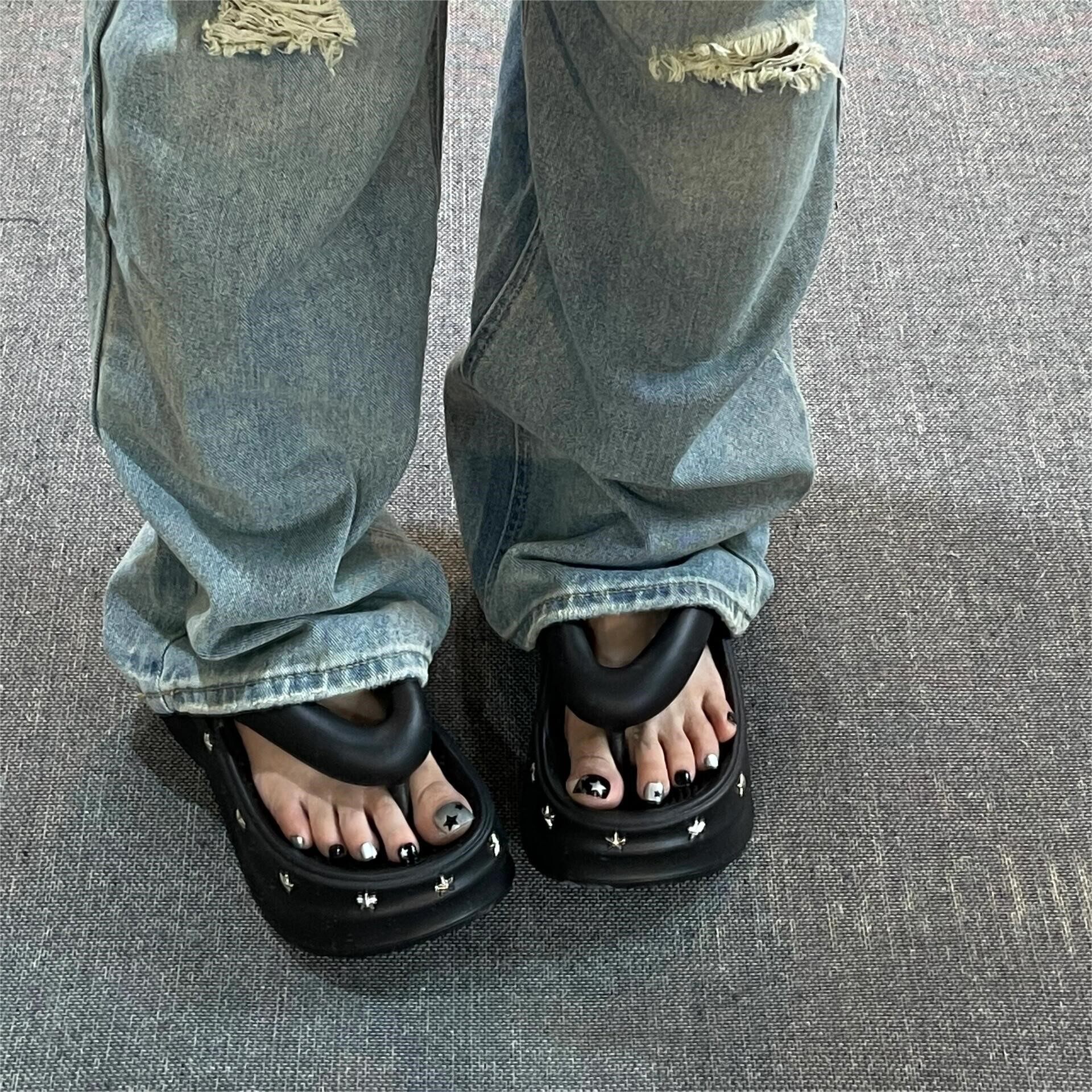 芭比厚底人字拖鞋女夏季外穿