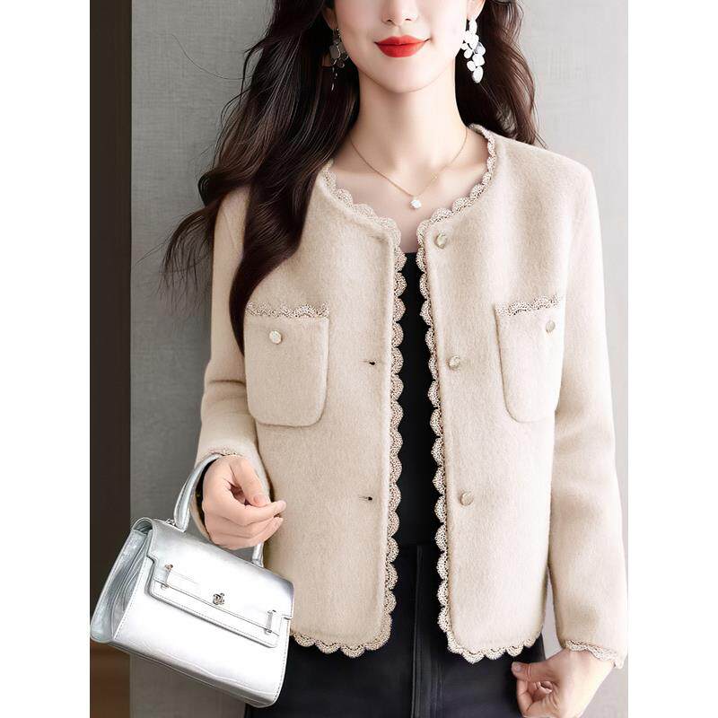 ROUMIKL减龄大衣女秋冬季2025新款品牌短款广州十三行高级感上衣