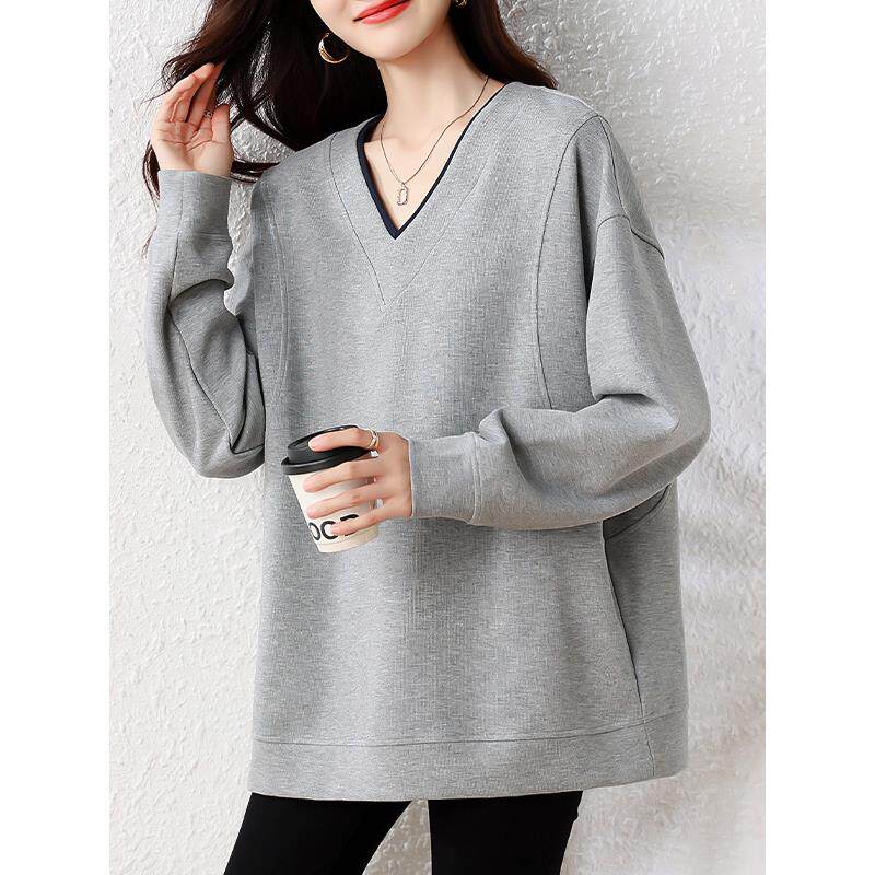 ROUMIKL中长款加绒加厚卫衣秋冬女装大码胖mm品牌遮屁股洋气山东