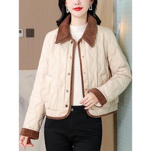 ROUMIKL轻薄款菱格短款服女冬季新款广州十三行版型好看夹衣外套