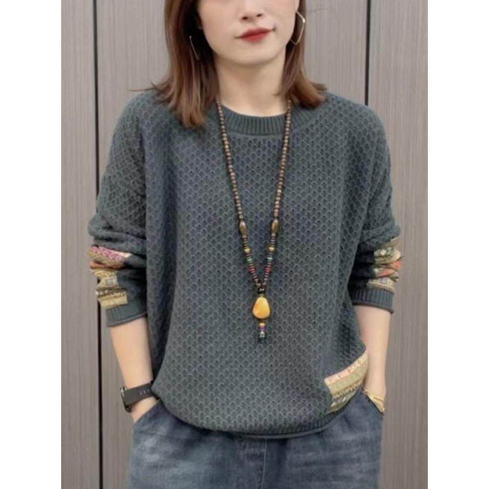 ROUMIKL春秋新款时尚韩版圆领正肩长袖上衣2025年时尚原宿风打底