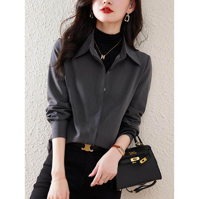 ROUMIKL高端贵夫人时尚衬衫女早秋冬品牌广州十三行洋气遮肚显瘦