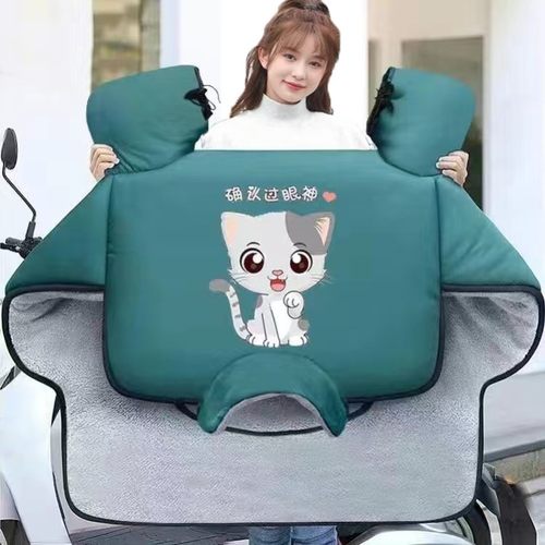 新款冬季通用电动摩托车挡风被加厚加绒款双面防水小电瓶车防风罩