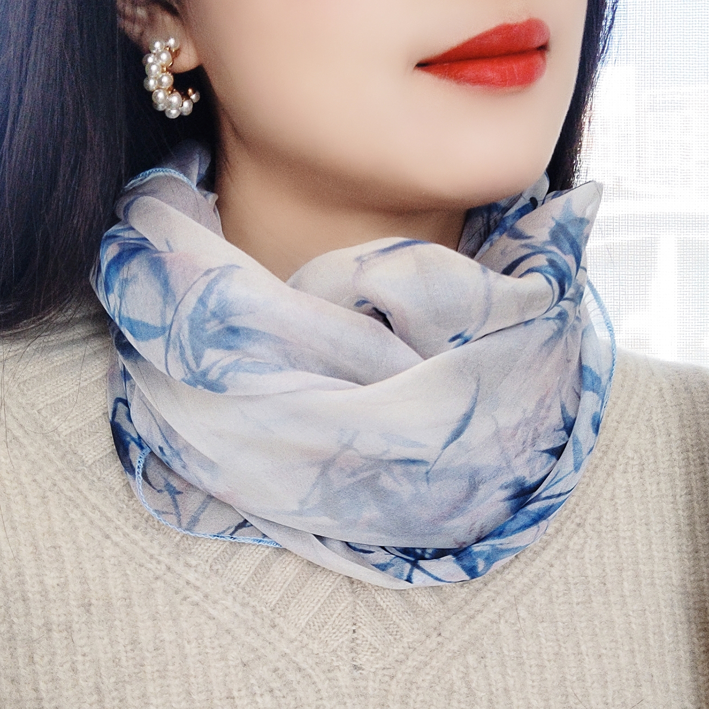 套着用！真丝围脖真丝舒服极了