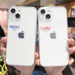 7防摔6套 Lucky可爱情侣表情适用iPhone14promax手机壳苹果13软壳12mini透明15硅胶XR男女XS全包镜头8plus个性